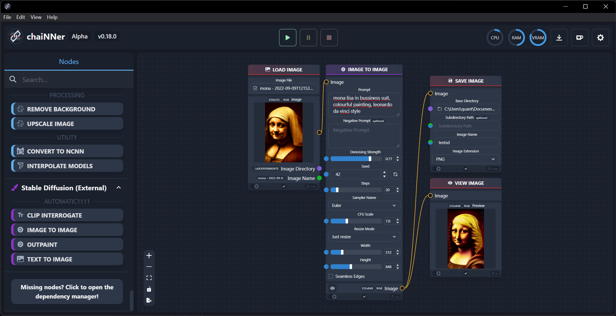 Using chaiNNner with AUTOMATIC 1111 webui for stable diffusion rendering