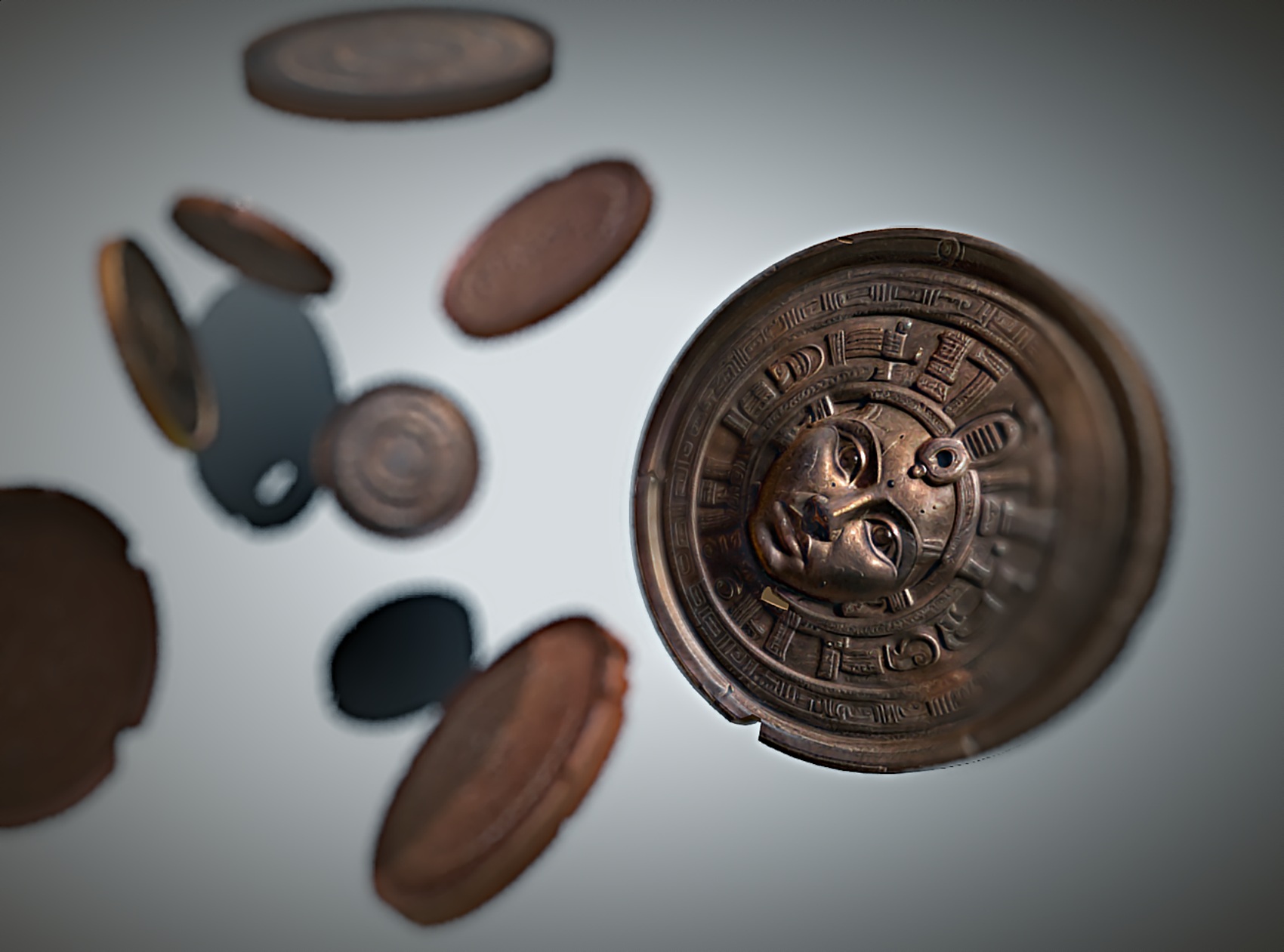 Coins from Atlantis, Digital Illustration by Sandner, Blender 3D Workflows for AR/VR in Stable Diffusion using AI Texturing