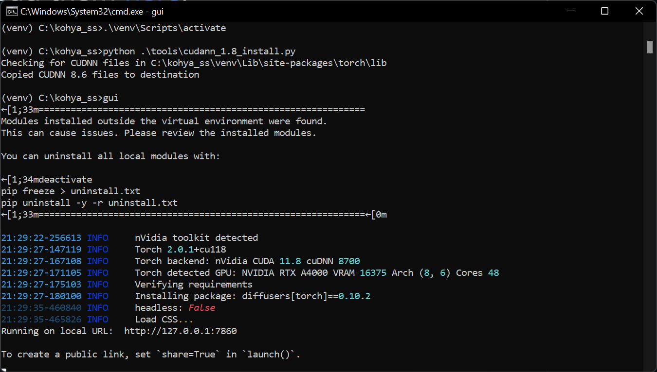 CUDA and PyTorch in Kohya-ss, tutorial