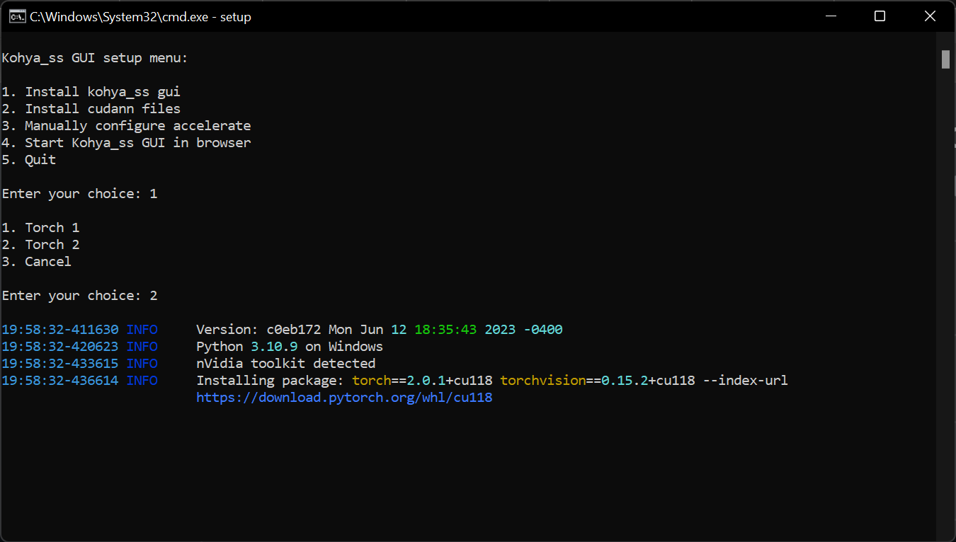 setup kohya-ss gui for stable diffusion model training