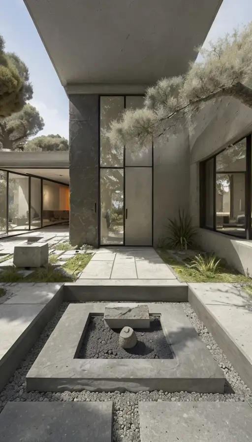 Raw design set by Daniel Sandner: Exterior of Zen garden