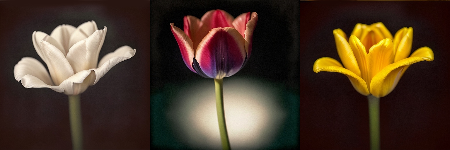 Using Danbooru color tags, colourful tulips