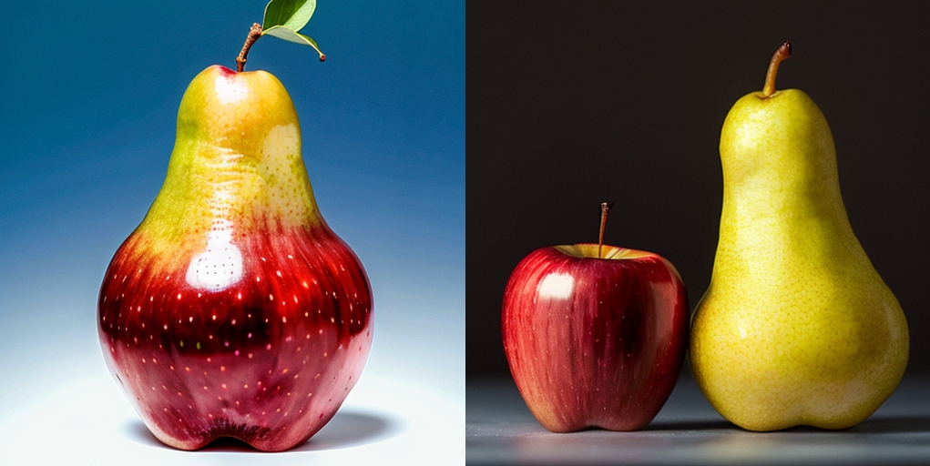 Solving unwanted morphing of objects in stable diffusion, apple and pear image