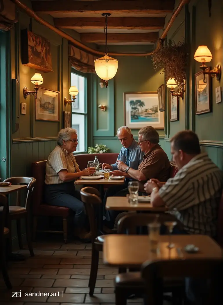 FLUX forge interior with people composition