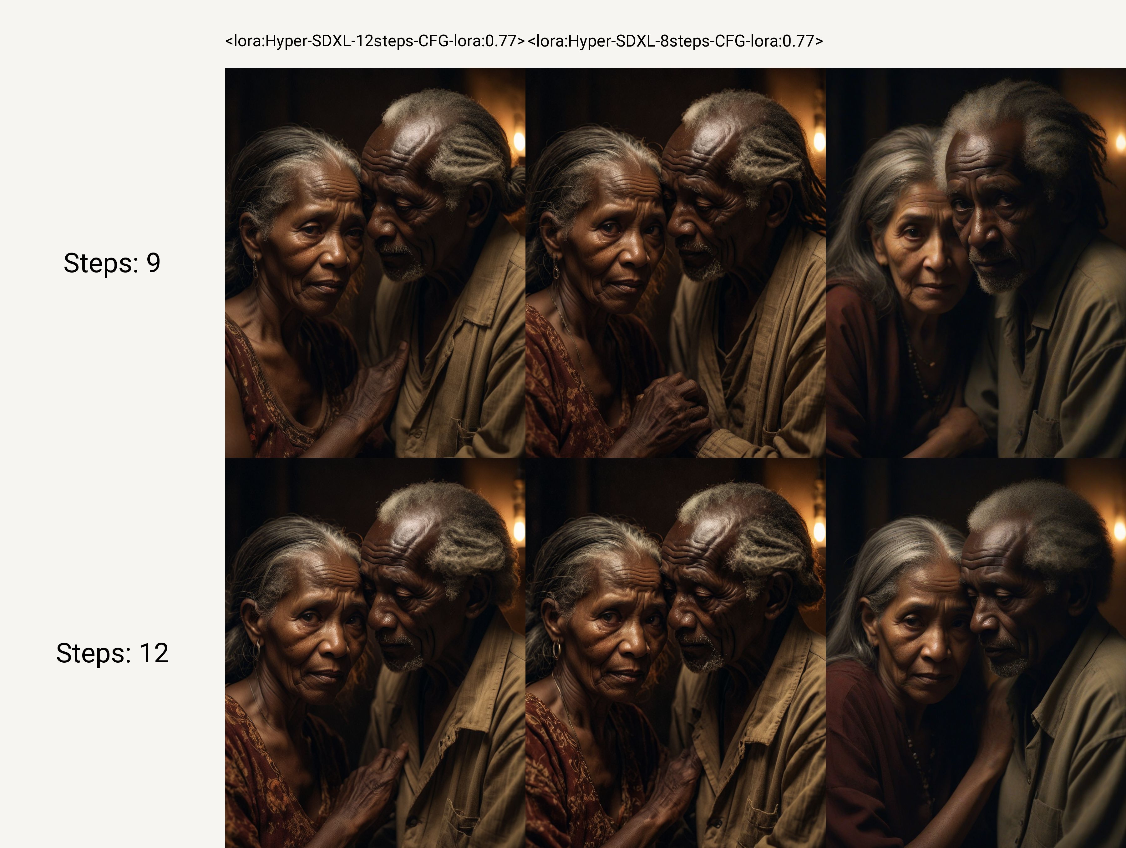 Hyper SDXL low steps image generation, portrait composition