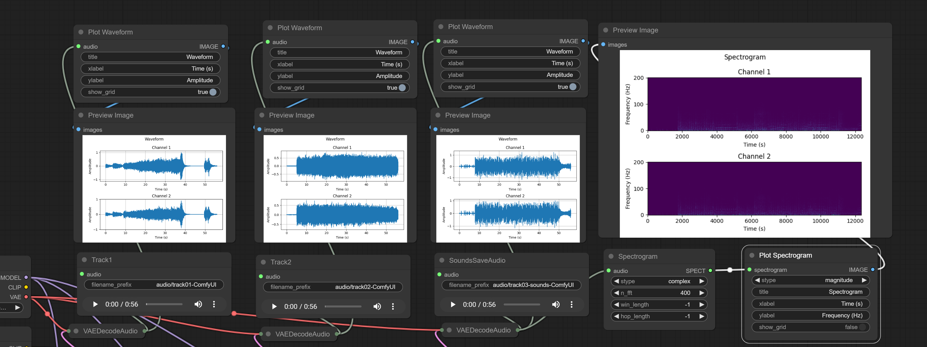 Stable Audio Open workflows in ComfyUI for sound design, soundscapes, and effects creation