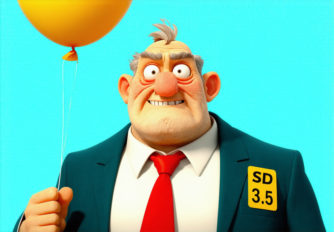 SD 3.5 Large model stylized 3D cartoon style